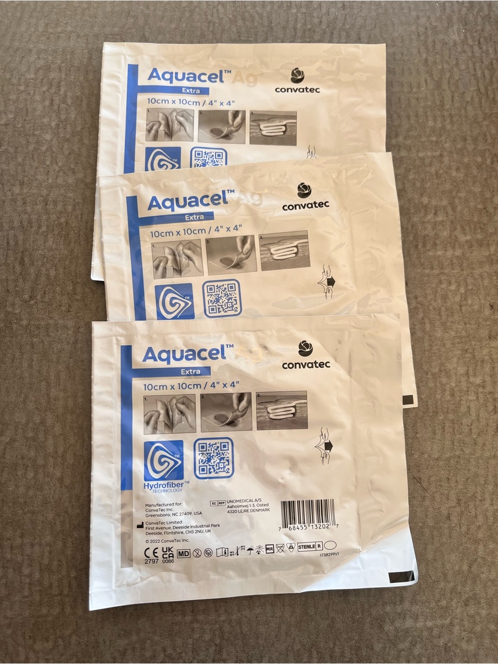 Aquacel Ag+ Extra Hydrofiber Dressing 10cm x 10cm Bundle x3